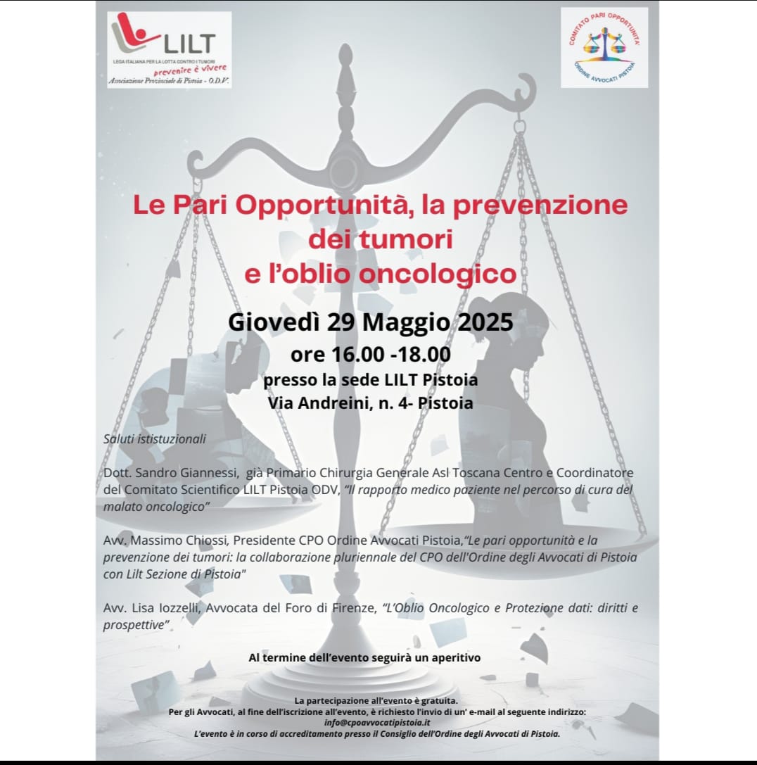 LE PARI OPPORTUNITA', LA PREVENZIONE DEI TUMORI E L'OBLIO ONCOLOGICO