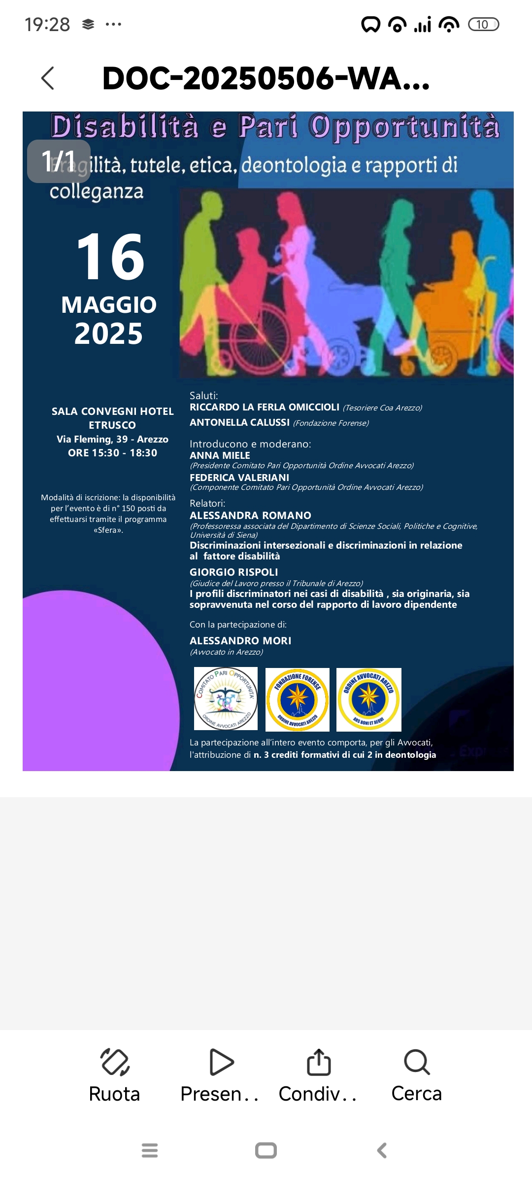 DISABILITA' E PARI OPPORTUNITA': fragilità, tutele, etica, deontologia e rapportidi colleganza;